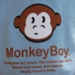 Monkey Boy Blue Baby Boy Onesie