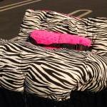 Sassy Zebra And Pink Plush Shopping Cart Cover