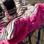 Sassy Zebra And Pink Plush Shopping Cart Cover