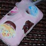 Pink Cupcake Rhinestone Baby Wipe Container
